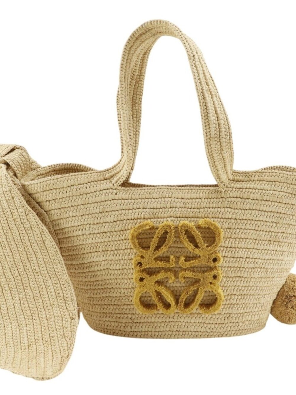 LOEWE Bunny Basket Handbag A223S17X01 Basket bag Natural beige/yellow Raff...